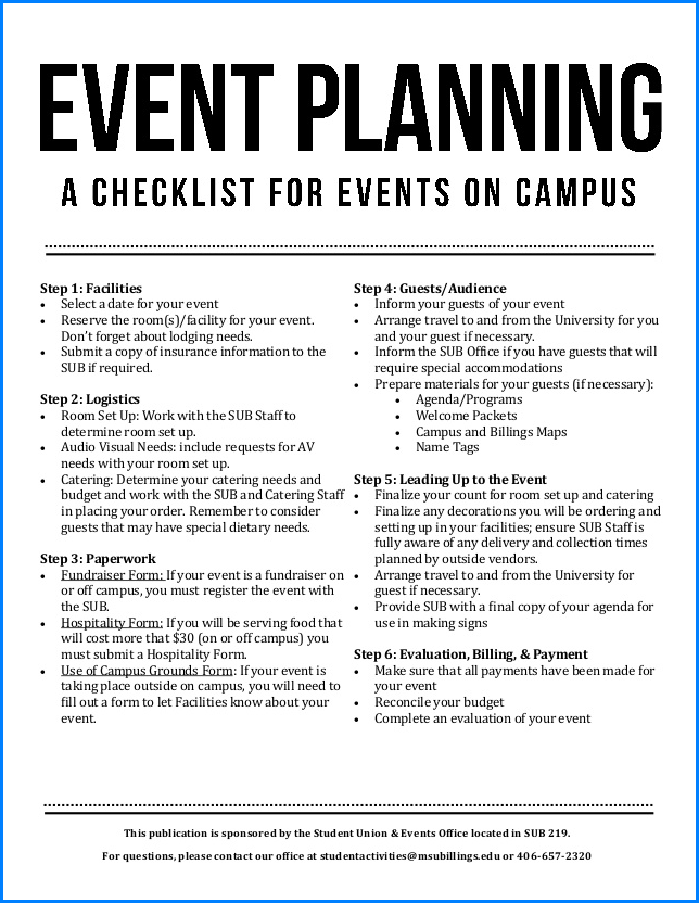 Event Planning Guide Checklist Template Example