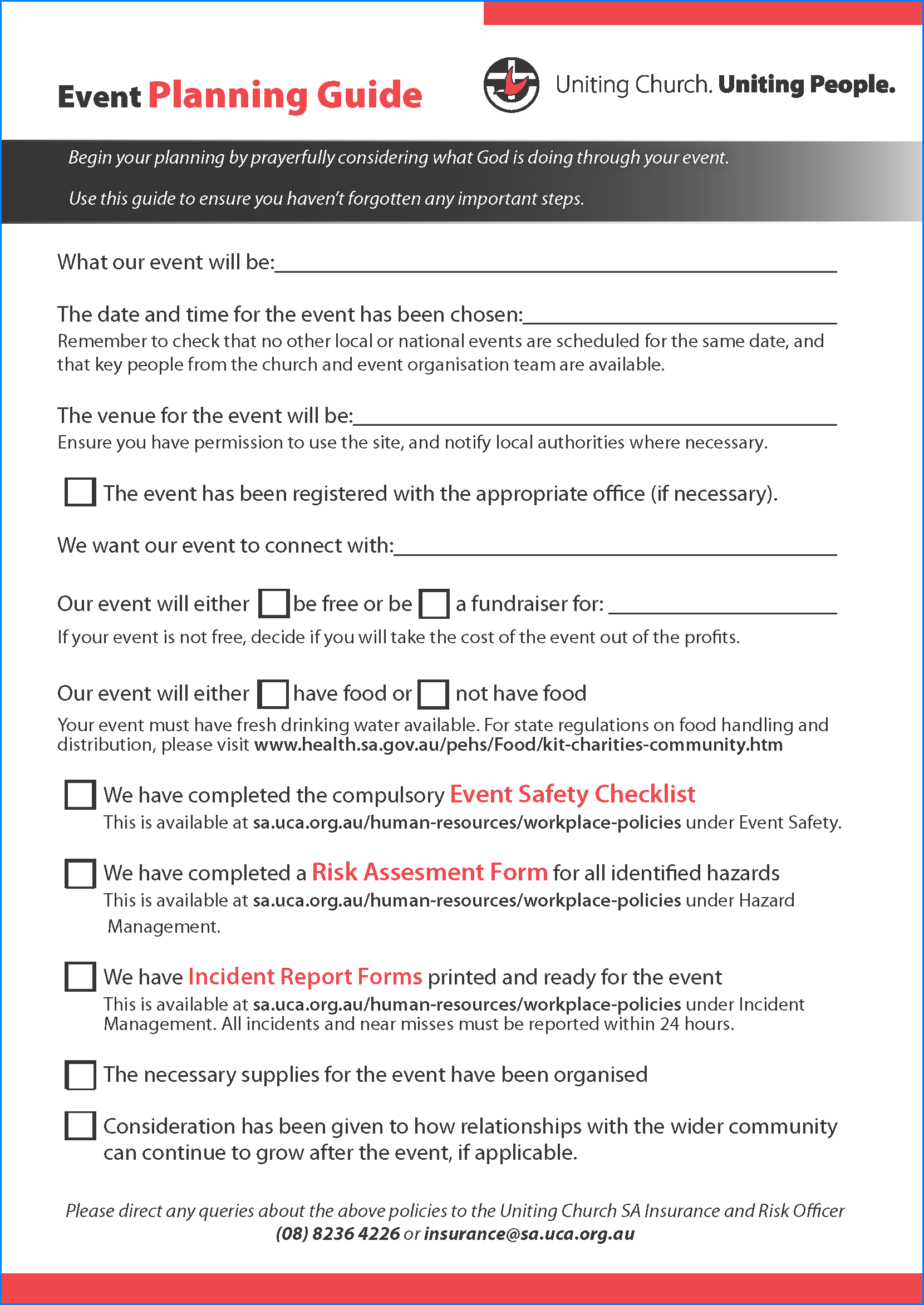 Event Planning Guide Checklist Template Sample