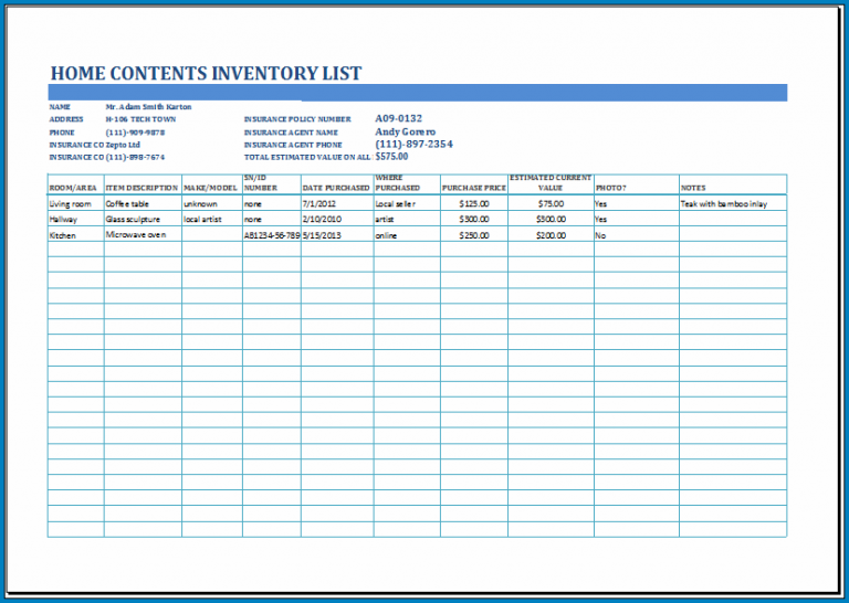 √ Free Printable Inventory Checklist Template | Checklist Templates