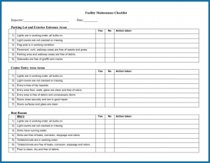 √ Free Printable Maintenance Checklist Template | Checklist Templates