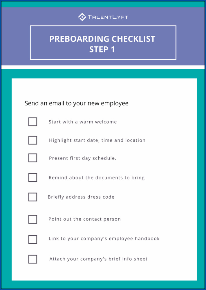 New Employee Onboarding Checklist Template Example