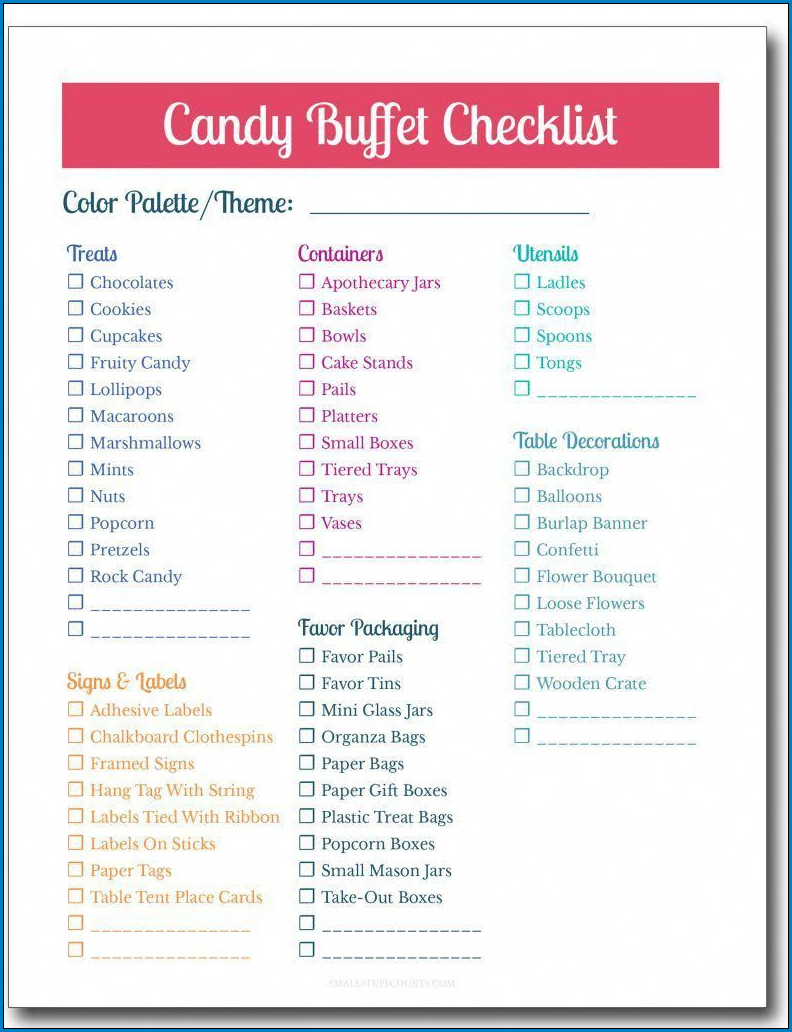 Samples of Quinceanera Checklist.