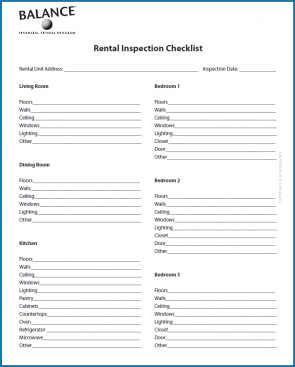 √ Rental Inspection Checklist Template | Checklist Templates