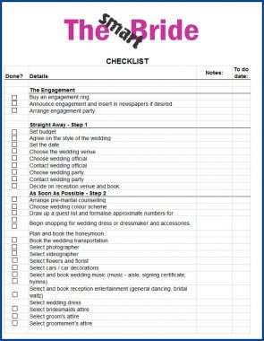 √ Free Printable Wedding Checklist Template | Checklist Templates