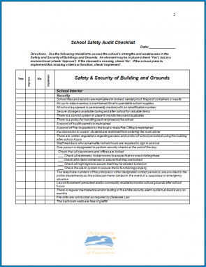 √ Free Printable School Safety Audit Checklist Template | Checklist ...