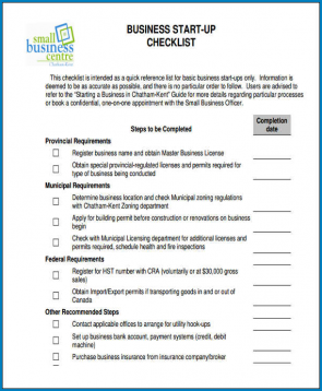 √ Free Printable Startup Business Checklist Template | Checklist Templates