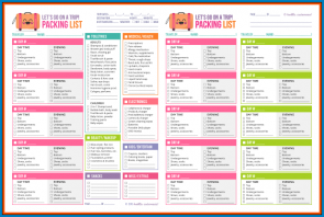 √ Free Printable Vacation Checklist Template | Checklist Templates