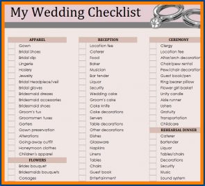 √ Free Printable Wedding Checklist Template | Checklist Templates